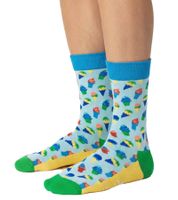4 paia di calzini da uomo Happy Socks Tropical Day in cotone, perfetti per tutti i giorni, in confezione regalo XTRD09-0200 multicolore