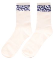 10 Paar bequeme ZWILLINGSHERZ Damen Socken Tennis-Socken mit Leoparden-Muster Alltags-Strümpfe Baumwoll-Socken 4603S K248144 Weiß/Pink, Weiß/Rot oder Weiß/Blau
