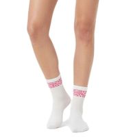 10 Paar bequeme ZWILLINGSHERZ Damen Socken Tennis-Socken mit Leoparden-Muster Alltags-Strümpfe Baumwoll-Socken 4603S K248144 Weiß/Pink, Weiß/Rot oder Weiß/Blau
