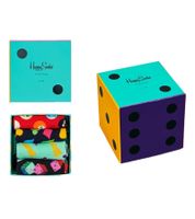 4 Paar Happy Socks Game Night Damen Baumwoll-Socken Alltags-Strümpfe in Geschenk-Box XGAM09-6300 Bunt