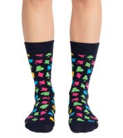 4 Paar Happy Socks Game Night Damen Baumwoll-Socken Alltags-Strümpfe in Geschenk-Box XGAM09-6300 Bunt