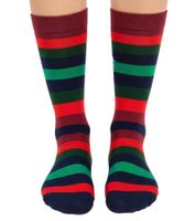 2 Paar Happy Socks Candy Cane Holiday Damen Baumwoll-Socken Sparpack mit weihnachtlichem-Print Alltags-Strümpfe in Geschenk-Box SXPOL02-7300 Grün/Bunt