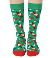 2 Paar Happy Socks Candy Cane Holiday Damen Baumwoll-Socken Sparpack mit weihnachtlichem-Print Alltags-Strümpfe in Geschenk-Box SXPOL02-7300 Grün/Bunt