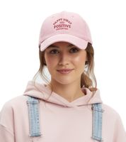 Cheerful ZWILLINGSHERZ Happy Vibes Classic Baseball Cap with Positive Vibes lettering, cotton cap, adjustable visor, 4603M K5403 in Army Green/Gray, Gray, or Dusty Pink