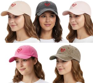 Liebevolle ZWILLINGSHERZ Herz Classic Base-Cap mit Herz-Stickerei Baumwoll-Cap justierbare Cappy Schirm-Mütze 4603M K258208 in Rosa, Khaki, Schwarz, Beige