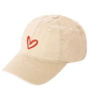 Liebevolle ZWILLINGSHERZ Herz Classic Base-Cap mit Herz-Stickerei Baumwoll-Cap justierbare Cappy Schirm-Mütze 4603M K258208 in Rosa, Khaki, Schwarz, Beige