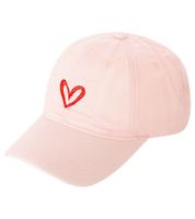 Liebevolle ZWILLINGSHERZ Herz Classic Base-Cap mit Herz-Stickerei Baumwoll-Cap justierbare Cappy Schirm-Mütze 4603M K258208 in Rosa, Khaki, Schwarz, Beige