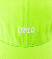 Leuchtende ZWILLINGSHERZ OMG Classic Base-Cap mit OMG-Stickerei Baumwoll-Cap justierbare Cappy Schirm-Mütze 4603M K258210 in Neon-Farben Grün, Gelb, Orange