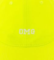 Leuchtende ZWILLINGSHERZ OMG Classic Base-Cap mit OMG-Stickerei Baumwoll-Cap justierbare Cappy Schirm-Mütze 4603M K258210 in Neon-Farben Grün, Gelb, Orange