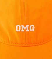 Leuchtende ZWILLINGSHERZ OMG Classic Base-Cap mit OMG-Stickerei Baumwoll-Cap justierbare Cappy Schirm-Mütze 4603M K258210 in Neon-Farben Grün, Gelb, Orange
