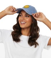 freche ZWILLINGSHERZ Smiley Classic Base-Cap mit Smiley-Patch Baumwoll-Cap justierbare Cappy Schirm-Mütze 4603M K258209 in Khaki, Navy-Blau, Grau, Blau, Weiß oder Rosa