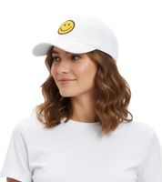 freche ZWILLINGSHERZ Smiley Classic Base-Cap mit Smiley-Patch Baumwoll-Cap justierbare Cappy Schirm-Mütze 4603M K258209 in Khaki, Navy-Blau, Grau, Blau, Weiß oder Rosa