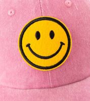 freche ZWILLINGSHERZ Smiley Classic Base-Cap mit Smiley-Patch Baumwoll-Cap justierbare Cappy Schirm-Mütze 4603M K258209 in Khaki, Navy-Blau, Grau, Blau, Weiß oder Rosa