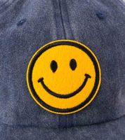 freche ZWILLINGSHERZ Smiley Classic Base-Cap mit Smiley-Patch Baumwoll-Cap justierbare Cappy Schirm-Mütze 4603M K258209 in Khaki, Navy-Blau, Grau, Blau, Weiß oder Rosa
