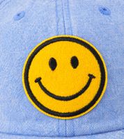 freche ZWILLINGSHERZ Smiley Classic Base-Cap mit Smiley-Patch Baumwoll-Cap justierbare Cappy Schirm-Mütze 4603M K258209 in Khaki, Navy-Blau, Grau, Blau, Weiß oder Rosa