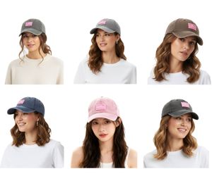 Casquette de baseball classique ZWILLINGSHERZ délavée avec logo, en coton, à visière ajustable (réf. 4603M K25357), disponible en vert armée/gris, gris, marron, bleu marine, rose ou noir.