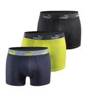3er Pack PUMA Basic Boxer Herren Boxer-Shorts Baumwoll-Unterhose Unterwäsche 100003547 4471 Lime/Grau/Dunkelblau 