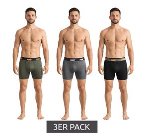 3er Pack PUMA Basic Boxer Herren Boxer-Shorts Baumwoll-Unterhose Unterwäsche 100003547 3726 Oliv-Grün/Grau/Schwarz