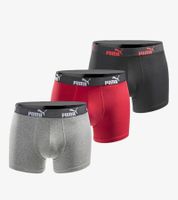 3er Pack PUMA Basic Boxer Herren Boxer-Shorts Baumwoll-Unterhose Unterwäsche 100003547 4250 Rot/Grau/Schwarz