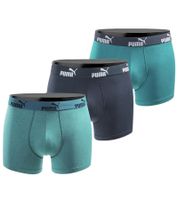 3er Pack PUMA Basic Boxer Herren Boxer-Shorts Baumwoll-Unterhose Unterwäsche 100003547 4470 Dunkelblau/Türkis/Petrol