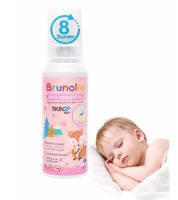 Brunoko Anti-Mücken-Spray für Babys schützt vor Mücken und Bettwanzen geeignet für Körper und Gesicht von Säuglingen Baby-Loation 8 Stunden Schutz vor Tigermücken 100ml Weiß/Rosa