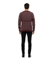 Moderner Herren Strick-Pullover Herren Rundhals-Pullover mit Punktmuster Strick-Sweater 6915-Rot