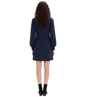Vestido clásico de mujer con cinturón, manga larga, estilo casual 939928 Azul