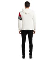 Men's contrasting color-blocked hooded sweatshirt, slim fit hoodie, 13245 black/white/red