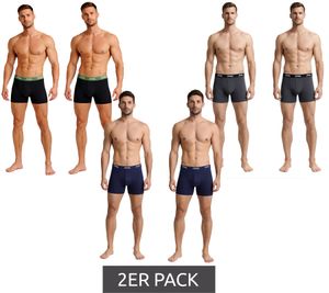 2er Pack Jeep Basic Boxer Herren Boxer-Shorts Baumwoll-Unterhose Unterwäsche I101545-001 Schwarz, Dunkelgrau oder Dunkelblau