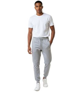 Sporty ON THAT ASS Calvin Klein Men's Cotton Jogging Pants with Logo and Pockets, Light Gray