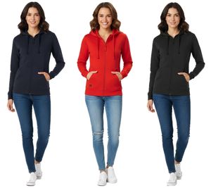alltagstaugliche Helly Hansen Damen Sweat-Jacke mit Kapuze Zip-Hoodie mit Taschen 280 g/m² 79217 Schwarz, Rot oder Navy-Blau
