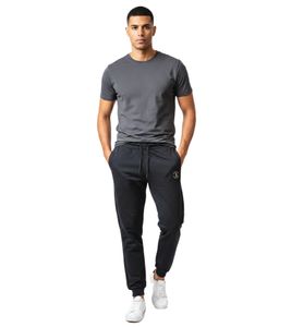 Fashionable ON THAT ASS Leo Men's Jogging Pants, Cotton Sweatshirt with Logo and Pockets, Black