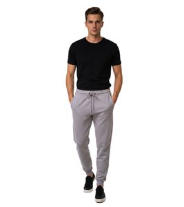 Stylish ON THAT ASS Aaron Men's Jogging Pants, Cotton Sweatshirt with Logo and Pockets, Light Gray