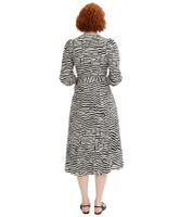 Women's Wrap Dress with Zebra Print, Long Sleeve, Casual Dress 931281 Black/White