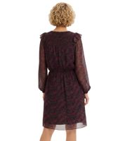 Damen Jeresy-Kleid mit dezenten Rüschen-Details Langarm-Kleid Freizeit-Kleid 954404 Rot/Grün/schwarz