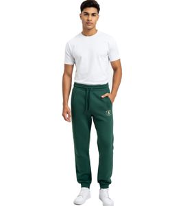 Sporty ON THAT ASS XOLO Men's Cotton Jogging Pants with Logo and Pockets, Green