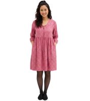 Damen Tunika-Kleid aus fließender Vikose Freizeit-Kleid 3/4 Arm 905511 Rosa