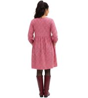 Damen Tunika-Kleid aus fließender Vikose Freizeit-Kleid 3/4 Arm 905511 Rosa