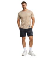 2-Piece ON THAT ASS Bolt Men's Sports Set Performance Set Gym Outfit with T-Shirt & Shorts Camel/Black