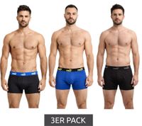 3er Pack PUMA Basic Boxer Herren Boxer-Shorts Baumwoll-Unterhose Unterwäsche 701218254 002 Schwarz/Navy/Hellblau