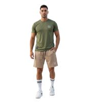 2-Piece ON THAT ASS Bolt Men's Sports Set Performance Set Gym Outfit with T-Shirt & Shorts Green/Beige