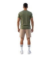 2-Piece ON THAT ASS Bolt Men's Sports Set Performance Set Gym Outfit with T-Shirt & Shorts Green/Beige