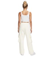 bequeme NIKE NSW Dance Damen Jogginghose bequeme Sweat-Hose mit aufgesetzten Cargo-Taschen Baumwoll-Hose FV7512-133 Wollweiß