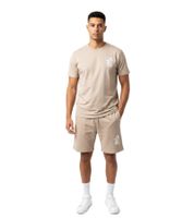 2-Piece ON THAT ASS Brooklyn Men's Summer Set Performance with Clean Design Outfit with T-Shirt & Shorts Beige