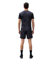 2-Piece ON THAT ASS Team Men's Sports Set - Marble Gym Outfit with T-Shirt & Shorts - Black/Orange