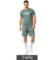 2-Piece ON THAT ASS Zane Men's Sports Set, Training Set, Gym Outfit with T-Shirt & Shorts, Black