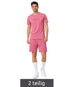 2-teiliges ON THAT ASS Herren Summer Set aus Baumwolle T-Shirt & Shorts bequemes Sommer-Outfit im modernen Stil Rot