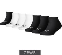 7 Paar PUMA Kids Sneaker Baumwoll-Socken Mädchen und Jungen Baumwoll-Strümpfe mit flacher Naht 701222093 001 Schwarz/Weiß