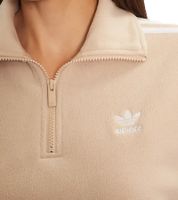 kuscheliger adidas Polar Fleece 1/2 Zip Damen Pullover nachhaltiges Fleece Shirt mit halbem Reißverschluss IY7267 Beige