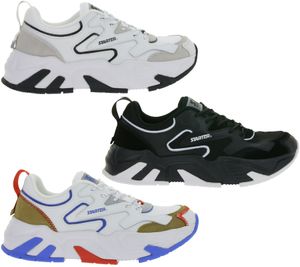 extravagante STARTER Buffalo Herren Sneaker mit Echtleder und Wildleder Retro Turn-Schuhe im 90er Style SMB102321 Weiß/Bunt, Schwarz oder Weiß